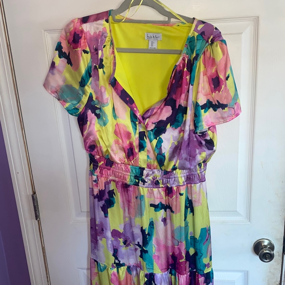 Colorful Floral Midi Dress